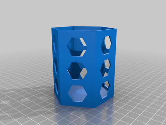 hexagonal caneta suporte by 3d print model - Mito3D