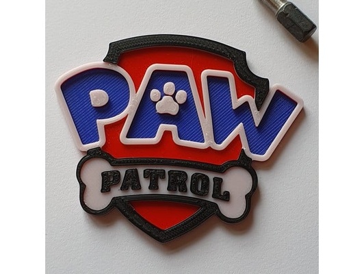 patte patrouille logo badge by mine2209 3d print model - Mito3D