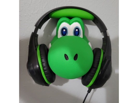 yoshi headphone holder by eccentricnut headphones mario nintendo 3d print model - Mito3D