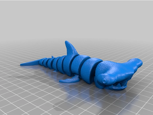 articulado hummer shark by ovod54 figura flexi tiburón 3d print model - Mito3D