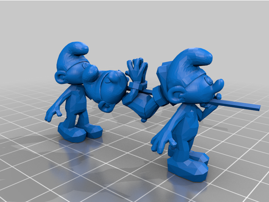 3 noir+schtroumpfs by courgette 3d print model - Mito3D