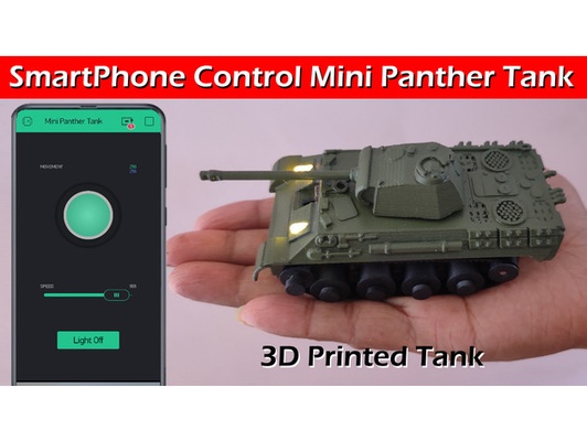 smartphone steuerung mini panther panzer 3d gedruckt by verrücktindisch 3dprintable deutsche rc wagen welt of wwii 3d print model - Mito3D