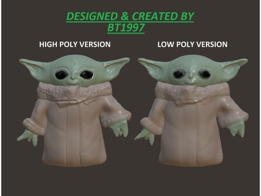 star kriege gelb baby yoda kind poly modell verfügbar beschreibung by bt1997 lowe mandalorianer 3d print model - Mito3D