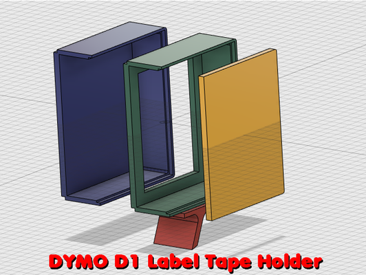 dymo d1 labeltape holder by bigfunkyman 3d print model - Mito3D