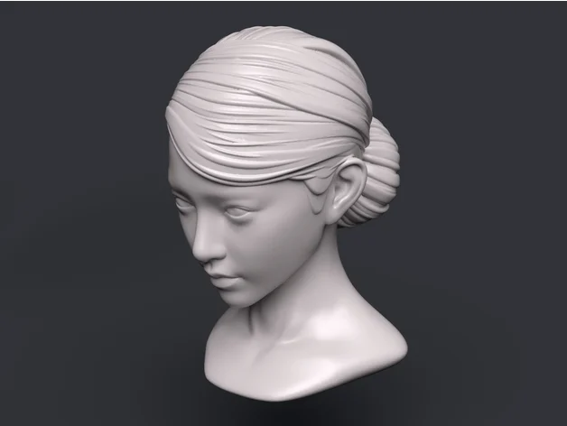 femmina avatar by xiaoxunyue2016 viso ragazza capelli testa corto donne 3D print model - Mito3D