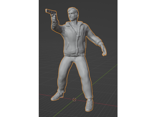 nigel eroe pistola by lordlindstrom 28mm miniatura 32mm gioco ruolo rpg 3d print model - Mito3D