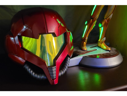 cortar primo samus capacete by senhor gansos armaduras cosplay suporte traje metroid aran 3d print model - Mito3D