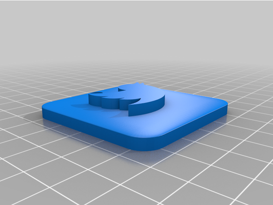 twitter logo by 123 invenzioni chiave catena 3d print model - Mito3D