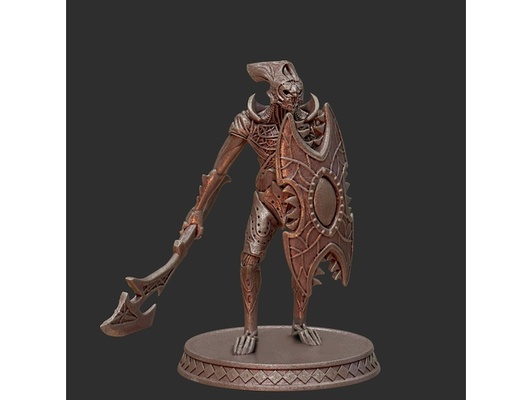 gardien of maudit porte by usine surréaliste armure personnage démon dnd mini miniature wargaming 3d print model - Mito3D