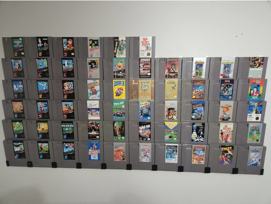 nes cartridge wall hangers by securityyak holder hanger mount nintendo video game 3d print model - Mito3D