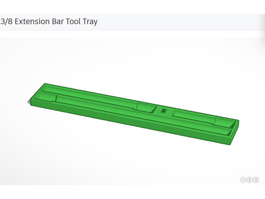 3 8 estensione bar attrezzo vassoio by ccmake cricchetto presa chiave inglese tooltray 3d print model - Mito3D