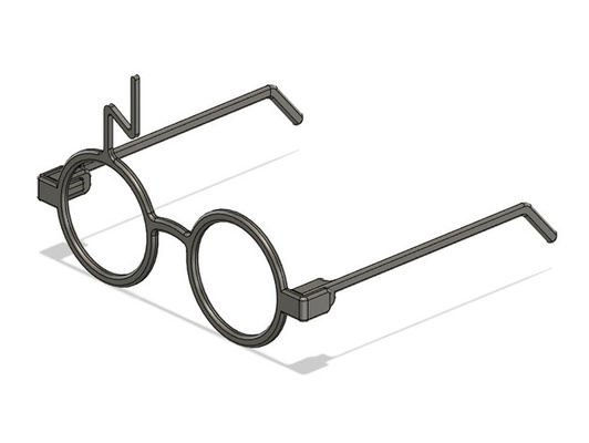 harry potter glasses - sturdy easy to print by 3dchanh 3d print model - Mito3D