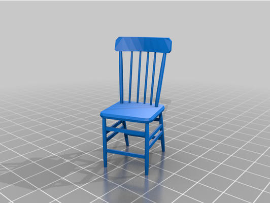 old wooden chair by kabak 3d print model - Mito3D