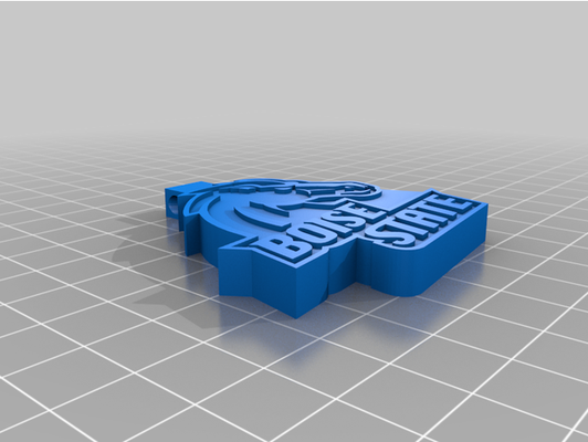 boise bronco logotipo chaveiro by goat51177 broncos 3d print model - Mito3D