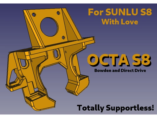 octa s8 sunlu direct conduire bowden installer by ra things 5015 ventilateur canal double envelopper no soutien support 3d print model - Mito3D