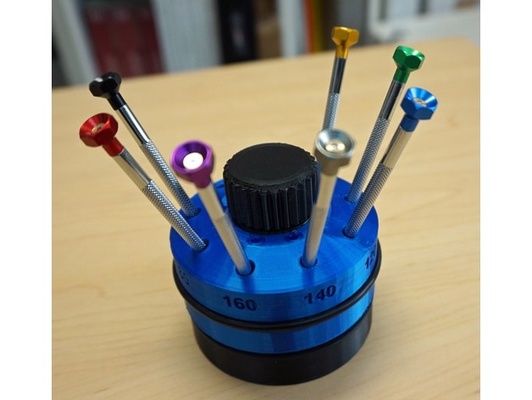 rotating screwdriver stand by andyshap holder watch watchmaker tools 3d print model - Mito3D