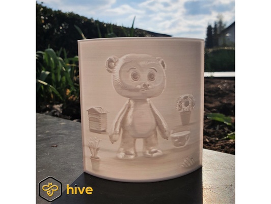 baby bear nft lithophane by rayxa17 hive 3d print model - Mito3D