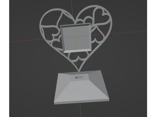 cuore in piedi testo scatola by cnprint madri giorno inserisci base compleanno modificare modificabile amore mamma momento speciale san valentino 3d print model - Mito3D