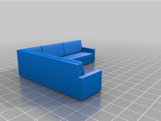 dollhouse couch by ftftft 3d print model - Mito3D