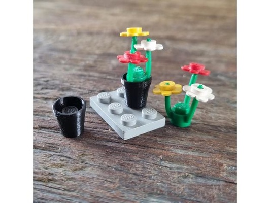 lego flor maceta by bloque ligero 3d print model - Mito3D