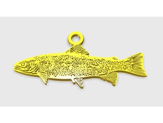 trout pendant by hijo76 3d print model - Mito3D