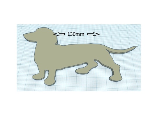130mm dachshund car badge - fridge magnet by alianator 3d print model - Mito3D