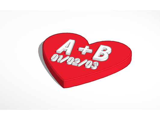 heart customizable text by brzrktrex love valentine valentines day 3d print model - Mito3D