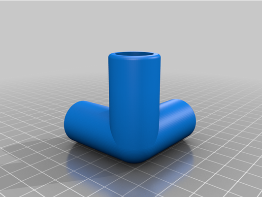 my customized 3 corner pipe connector - customizer by maxxer46 3d print model - Mito3D