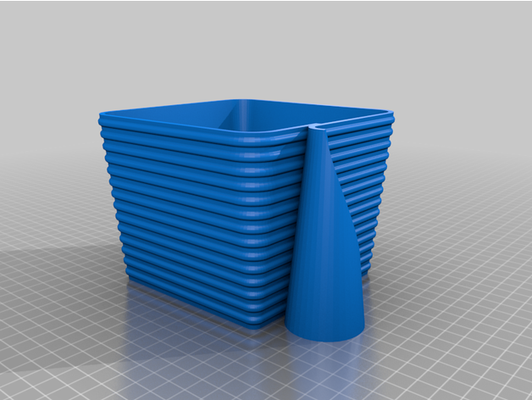 vaso cuadrado versão 1 by rosa rápido flor vasos portalapices 3d print model - Mito3D