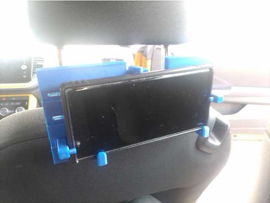 mobile phone car headrest holder by 423h2o 1nacl 3d print model - Mito3D