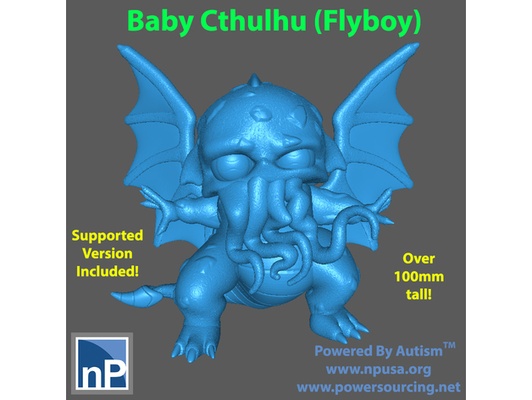 bébé cthulhu version 2 by np dev créature dragons donjons aîné lovecraft monstre éclaireur 3d print model - Mito3D