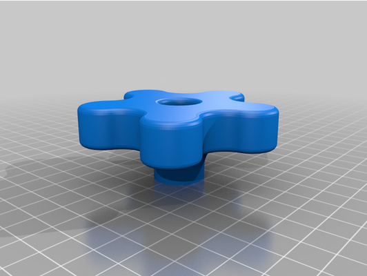 my customized smooth n' curvy star knob 75mm by madbyte 3d print model - Mito3D