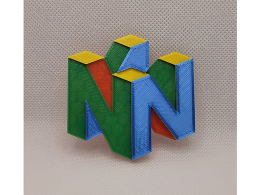 nintendo 64 logo n64 magnete by maieiahbgaae 3d frigo loghi magnetico magneti frigorifero video gioco videogiochi giochi 3d print model - Mito3D