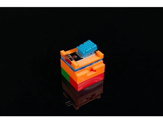 temperature humidity sensor holder brick compatible by browndoggadgets lego openscad 3d print model - Mito3D