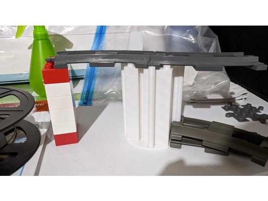 duplo trem pista suporte ultrapassar by trilhas lego 3d print model - Mito3D