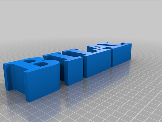 my customized 5 letters in a row by resie 3d print model - Mito3D