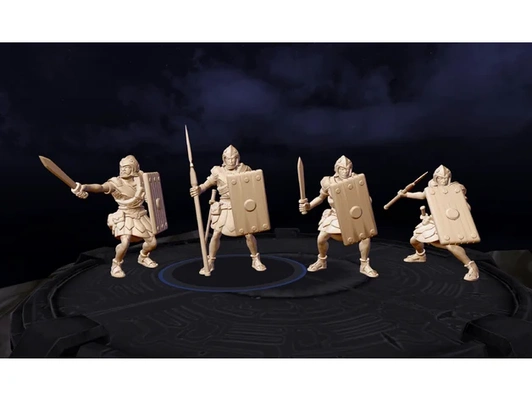 heroscape humano soldados by jcnaz dnd miniatura legionário romano soldado tampo mesa jogos guerra guerreiro 3d print model - Mito3D