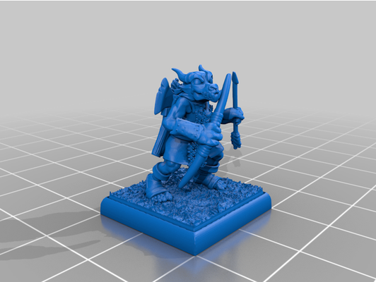 kobold guard bow & axe by atomtaylor 3d print model - Mito3D