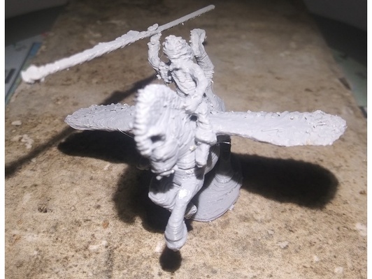 replica of ral partha pegasus rider 01-017 by engineer27 dnd miniature dungeons dragons dungeon gnome mounted spear 3d print model - Mito3D