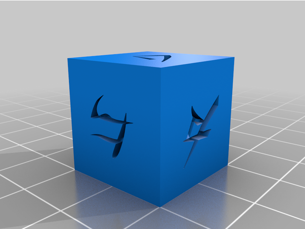 abyssal calibration cube d6 by zanep0 1d6 calibrate dice dnd miniature prop printer 3D print model - Mito3D
