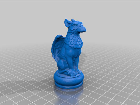 chess griffon eagle - falcon by fhoudebert piece fairy 3d print model - Mito3D