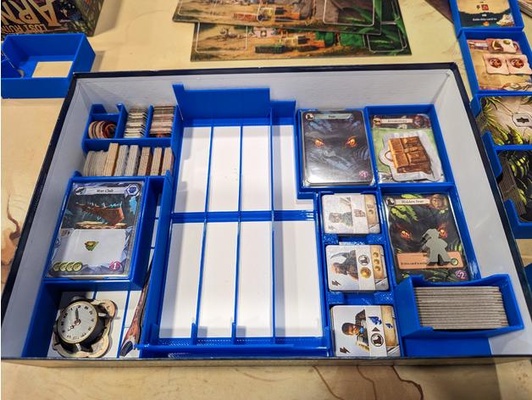 lost ruins of arnak board game box insert organizer expansion sleeved cards remix by gameyspirits boardgame boardgames inserts 3d print model - Mito3D