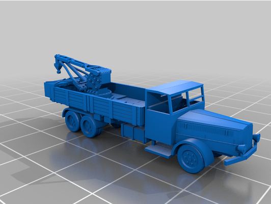 faun crane by cg111 german truck ww2 3d print model - Mito3D