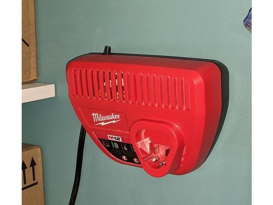 milwaukee m12 charger 12v wallmount damage free by cps systems wall mount 3d print model - Mito3D