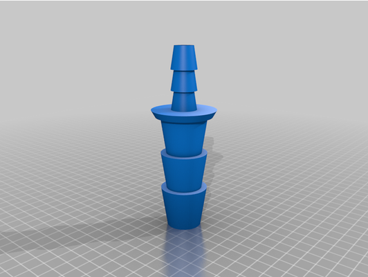 hose barb adapter 29mm to 16mm by nathanpralle customized 3d print model - Mito3D