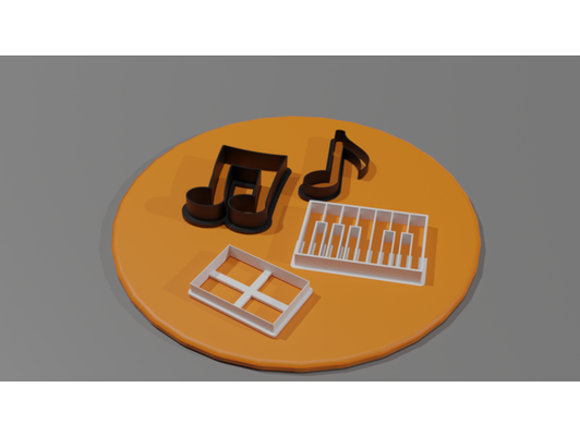 biscuit coupeur musique remarque by marino1994 cuisinier coupeurs musical remarques piano pochoir 3d print model - Mito3D