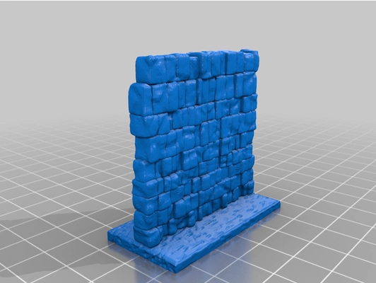 heroquest wall 1x2 - two spaces by ldid69 advanced boardgame dungeon game walls 3d print model - Mito3D