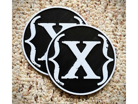 x logo sottobicchiere gruppo musicale by mixheal bevanda sottobicchieri drinkcoaster 3d print model - Mito3D