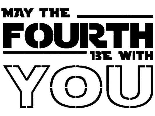 4th stencil by longquang art event maythe4th maytheforcebewithyou force four starwars day star wars 3d print model - Mito3D