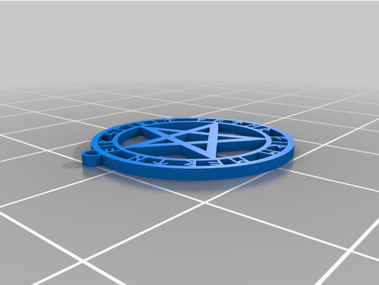 rúnico pentáculo colgante pendiente by andreamorell 3d print model - Mito3D